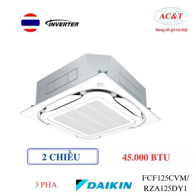 Điều hòa âm trần Daikin 2 chiều inverter 3 pha FCF125CVM/RZA125DY1 45.000BTU